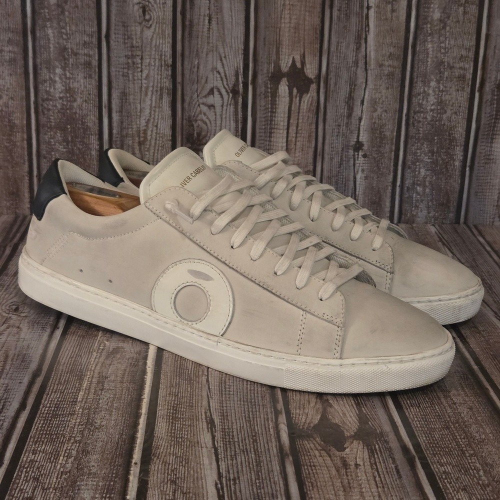 Sz 12 Mens Oliver Cabell Low 1 Pale Gray Nubuck Leather Sneakers Shoes VGUC